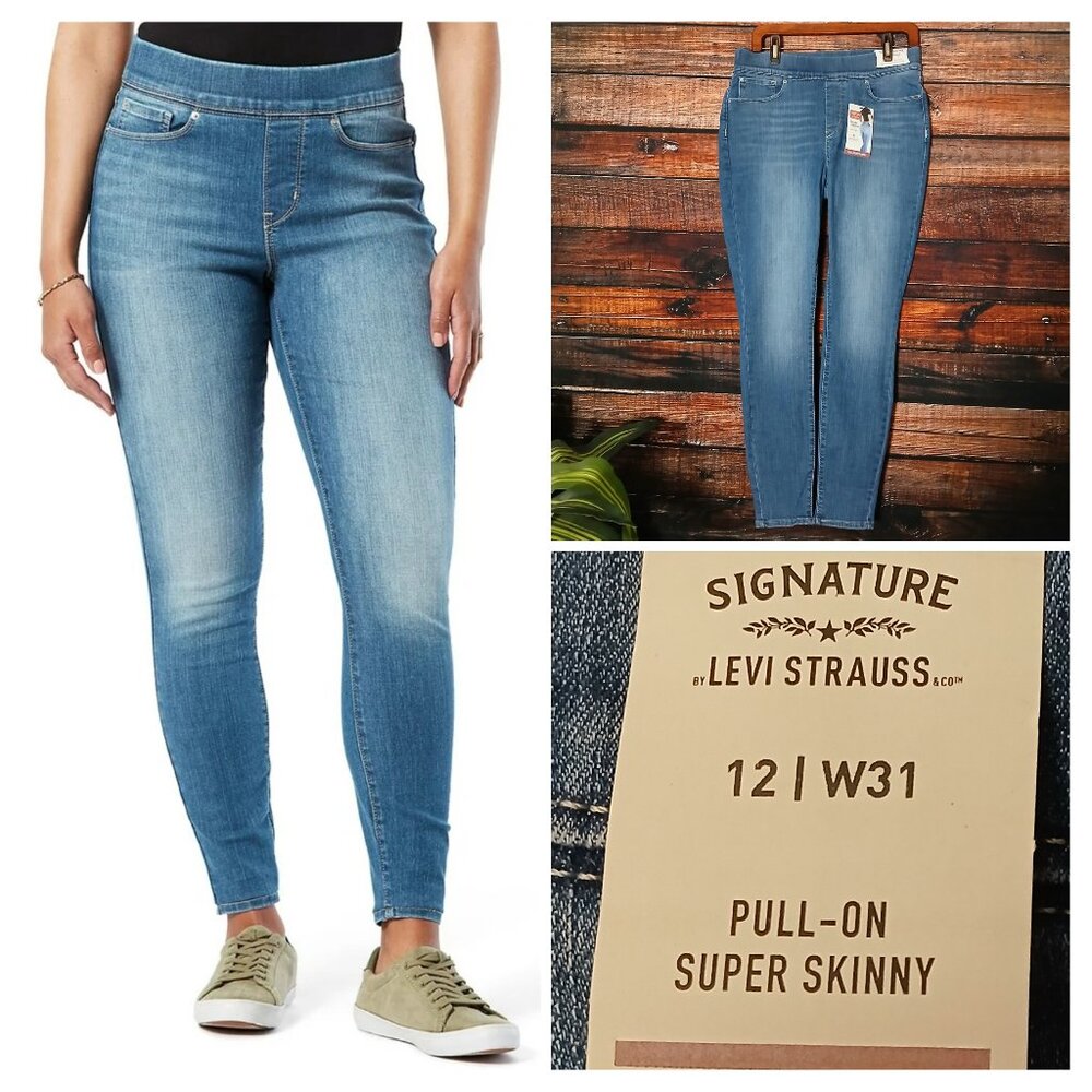 NWT Levis Signature Jeans 12 Pull On Super Skinny Shaping Denim Stretch